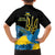 Ukraine Independence Day Family Matching Puletasi and Hawaiian Shirt Slava Ukraini Ukrainian Trident With Sunflowers - Wonder Print Shop