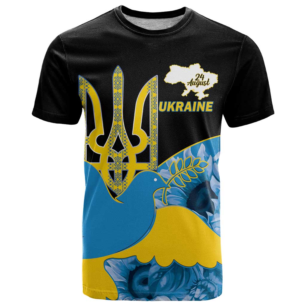 Ukraine Independence Day T Shirt Slava Ukraini Ukrainian Trident With Sunflowers