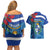 Uruguay Independence Day Couples Matching Off Shoulder Short Dress and Hawaiian Shirt 25 De Agosto Coat Of Arms With Ceibo - Wonder Print Shop