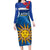 Uruguay Independence Day Family Matching Long Sleeve Bodycon Dress and Hawaiian Shirt 25 De Agosto Coat Of Arms With Ceibo - Wonder Print Shop