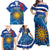 Uruguay Independence Day Family Matching Off Shoulder Maxi Dress and Hawaiian Shirt 25 De Agosto Coat Of Arms With Ceibo - Wonder Print Shop