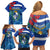 Uruguay Independence Day Family Matching Off Shoulder Short Dress and Hawaiian Shirt 25 De Agosto Coat Of Arms With Ceibo - Wonder Print Shop