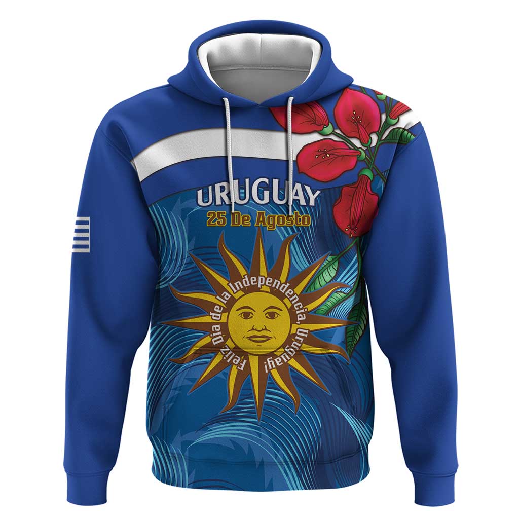 Uruguay Independence Day Hoodie 25 De Agosto Coat Of Arms With Ceibo - Wonder Print Shop