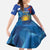 Uruguay Independence Day Kid Short Sleeve Dress 25 De Agosto Coat Of Arms With Ceibo - Wonder Print Shop