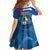 Uruguay Independence Day Kid Short Sleeve Dress 25 De Agosto Coat Of Arms With Ceibo - Wonder Print Shop