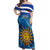 Uruguay Independence Day Off Shoulder Maxi Dress 25 De Agosto Coat Of Arms With Ceibo - Wonder Print Shop