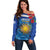 Uruguay Independence Day Off Shoulder Sweater 25 De Agosto Coat Of Arms With Ceibo - Wonder Print Shop