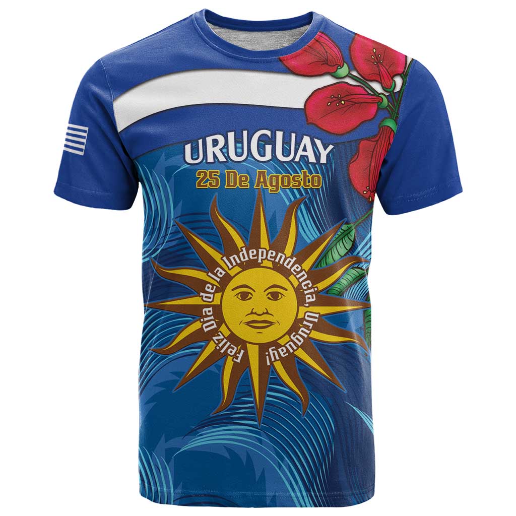 Uruguay Independence Day T Shirt 25 De Agosto Coat Of Arms With Ceibo - Wonder Print Shop