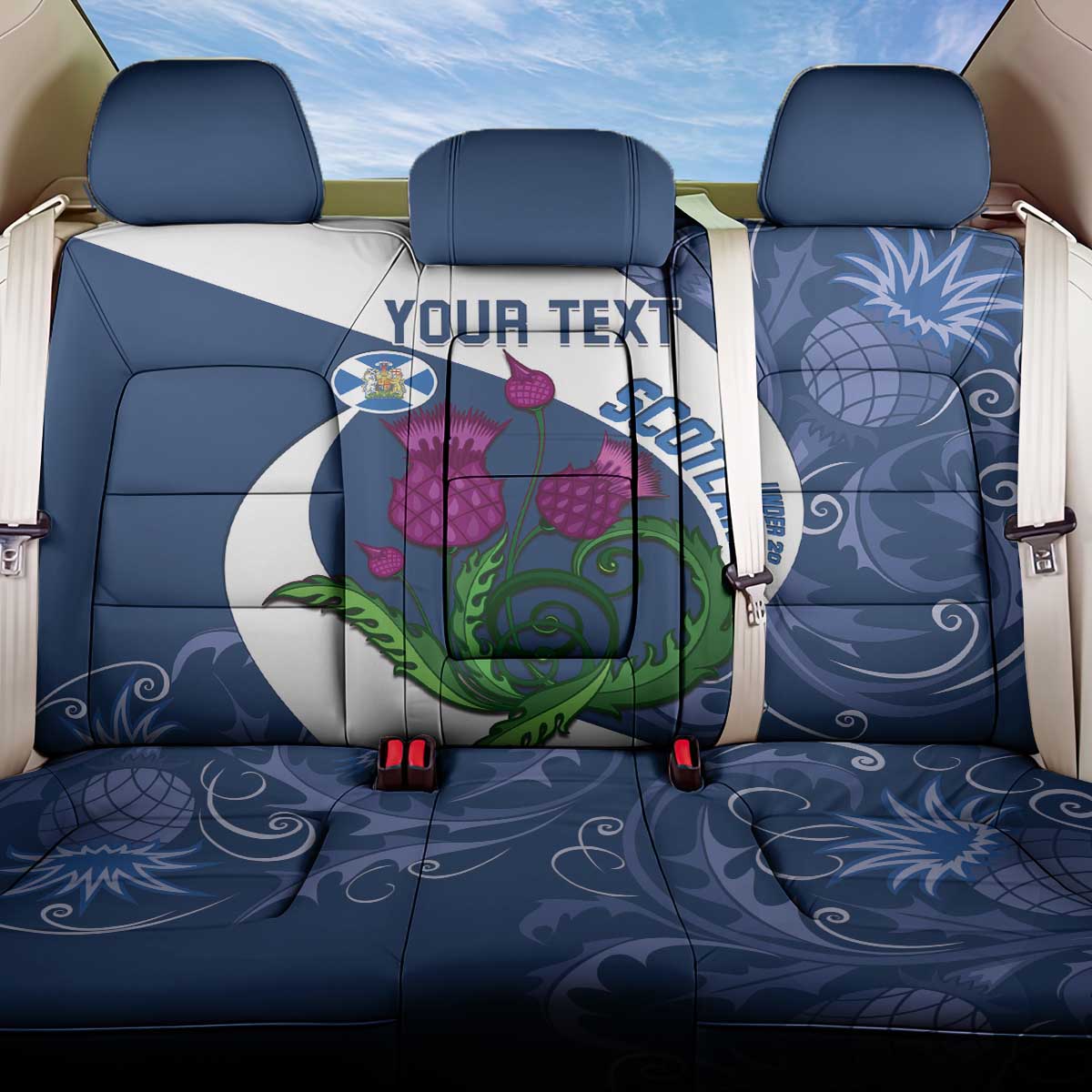 Custom Scotland Rugby Back Car Seat Cover 2024 Go Champions Scottish Thistles - Wonder Print Shop