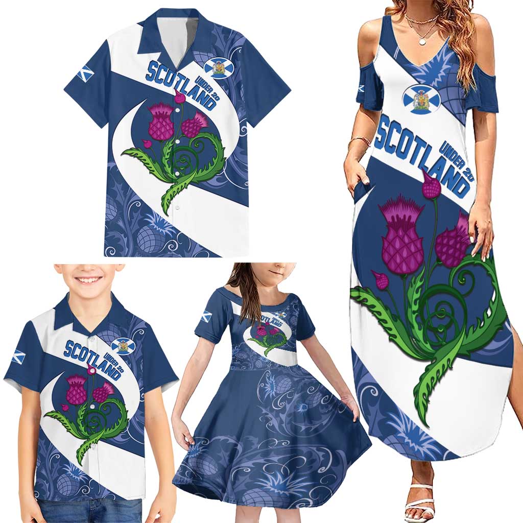 Custom Scotland Rugby Family Matching Summer Maxi Dress and Hawaiian Shirt 2024 Go Champions Scottish Thistles - Wonder Print Shop