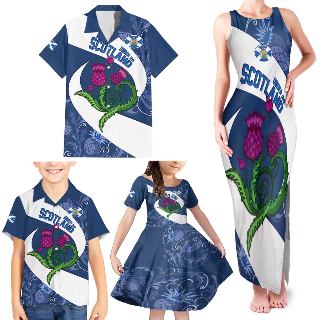 Custom Scotland Rugby Family Matching Tank Maxi Dress and Hawaiian Shirt 2024 Go Champions Scottish Thistles - Wonder Print Shop