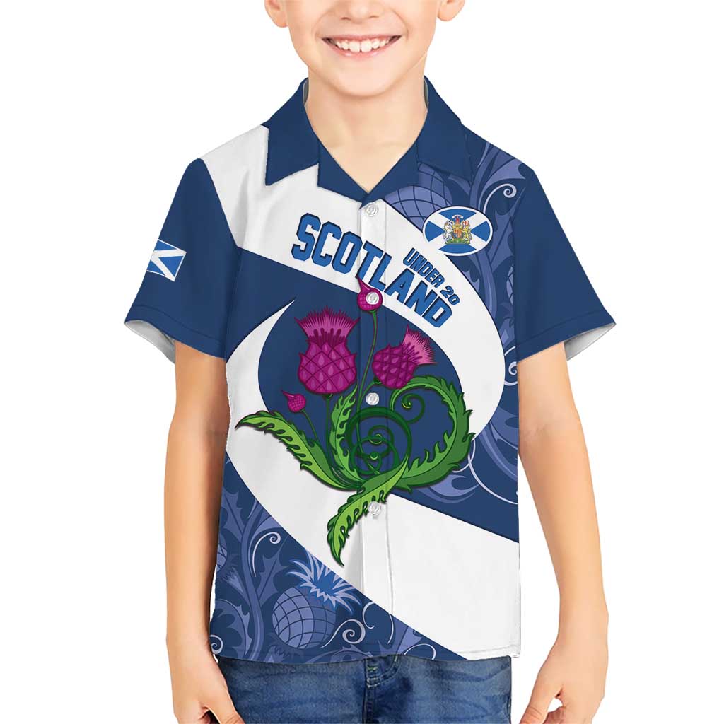 Custom Scotland Rugby Kid Hawaiian Shirt 2024 Go Champions Scottish Thistles - Wonder Print Shop