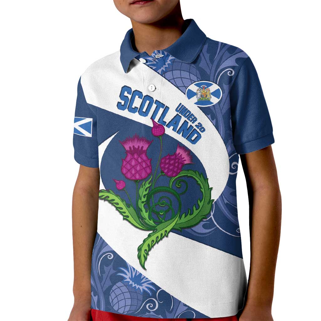 Custom Scotland Rugby Kid Polo Shirt 2024 Go Champions Scottish Thistles - Wonder Print Shop