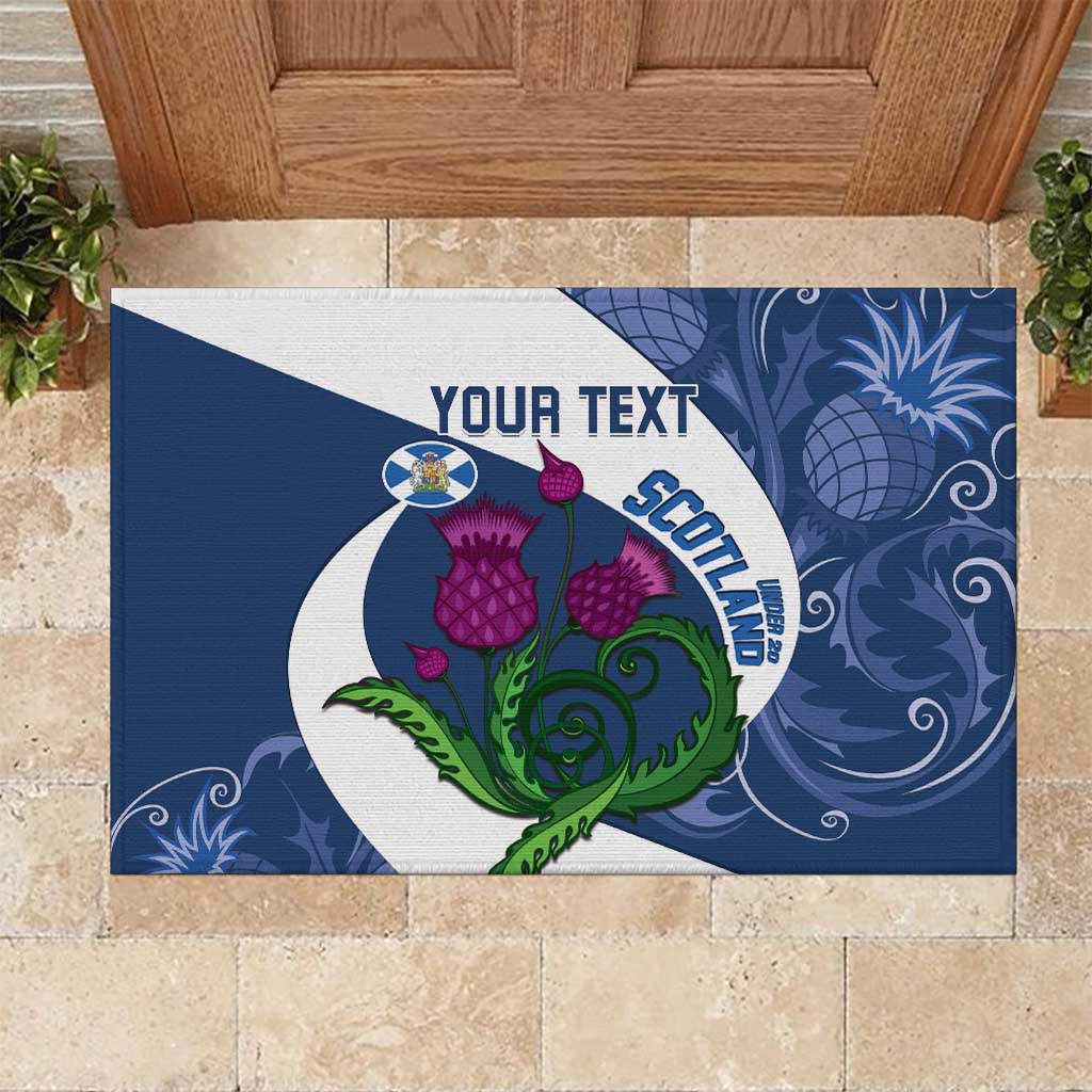 Custom Scotland Rugby Rubber Doormat 2024 Go Champions Scottish Thistles