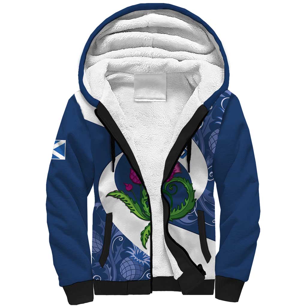 Custom Scotland Rugby Sherpa Hoodie 2024 Go Champions Scottish Thistles