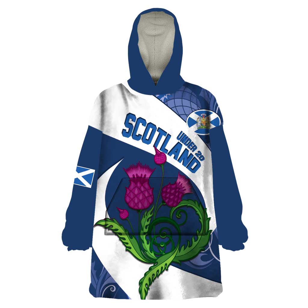 Custom Scotland Rugby Wearable Blanket Hoodie 2024 Go Champions Scottish Thistles