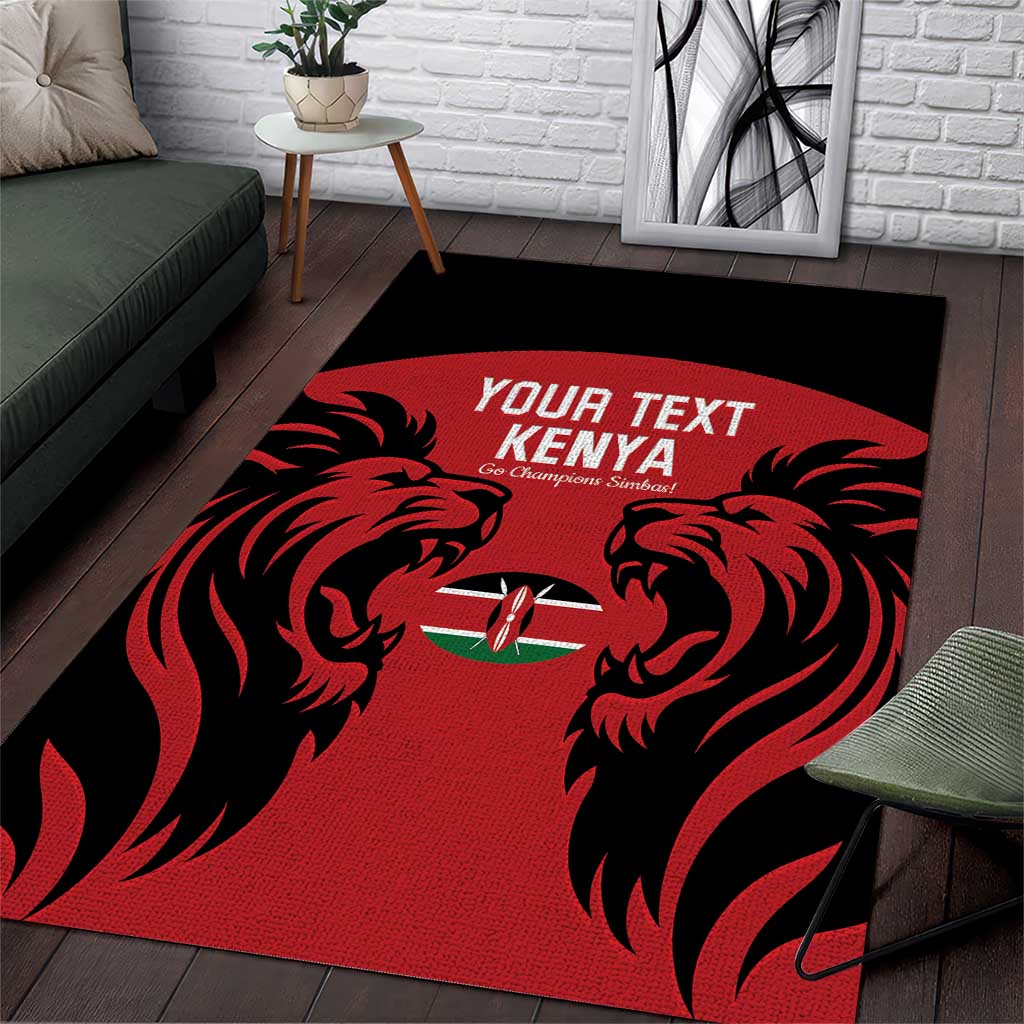 Custom Kenya Rugby Area Rug 2024 Go Champions Simbas - Red