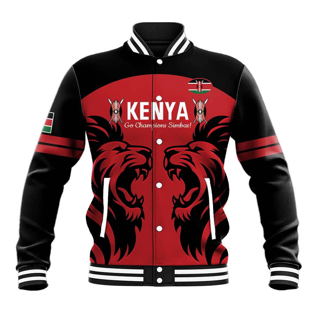 Custom Kenya Rugby Baseball Jacket 2024 Go Champions Simbas - Red