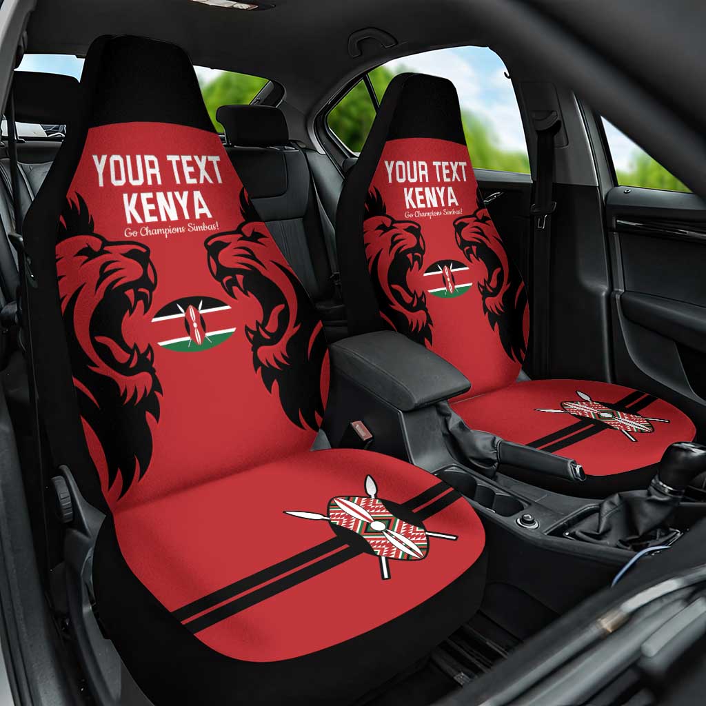 Custom Kenya Rugby Car Seat Cover 2024 Go Champions Simbas - Red