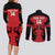 Custom Kenya Rugby Couples Matching Long Sleeve Bodycon Dress and Long Sleeve Button Shirt 2024 Go Champions Simbas - Red