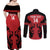 Custom Kenya Rugby Couples Matching Off Shoulder Maxi Dress and Long Sleeve Button Shirt 2024 Go Champions Simbas - Red