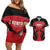 Custom Kenya Rugby Couples Matching Off Shoulder Short Dress and Hawaiian Shirt 2024 Go Champions Simbas - Red