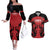 Custom Kenya Rugby Couples Matching Off The Shoulder Long Sleeve Dress and Hawaiian Shirt 2024 Go Champions Simbas - Red