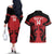 Custom Kenya Rugby Couples Matching Off The Shoulder Long Sleeve Dress and Hawaiian Shirt 2024 Go Champions Simbas - Red