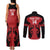 Custom Kenya Rugby Couples Matching Tank Maxi Dress and Long Sleeve Button Shirt 2024 Go Champions Simbas - Red