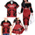 Custom Kenya Rugby Family Matching Off The Shoulder Long Sleeve Dress and Hawaiian Shirt 2024 Go Champions Simbas - Red