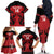 Custom Kenya Rugby Family Matching Off The Shoulder Long Sleeve Dress and Hawaiian Shirt 2024 Go Champions Simbas - Red