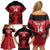 Custom Kenya Rugby Family Matching Off Shoulder Short Dress and Hawaiian Shirt 2024 Go Champions Simbas - Red