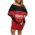 Custom Kenya Rugby Family Matching Off Shoulder Short Dress and Hawaiian Shirt 2024 Go Champions Simbas - Red