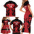 Custom Kenya Rugby Family Matching Short Sleeve Bodycon Dress and Hawaiian Shirt 2024 Go Champions Simbas - Red