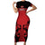 Custom Kenya Rugby Family Matching Short Sleeve Bodycon Dress and Hawaiian Shirt 2024 Go Champions Simbas - Red