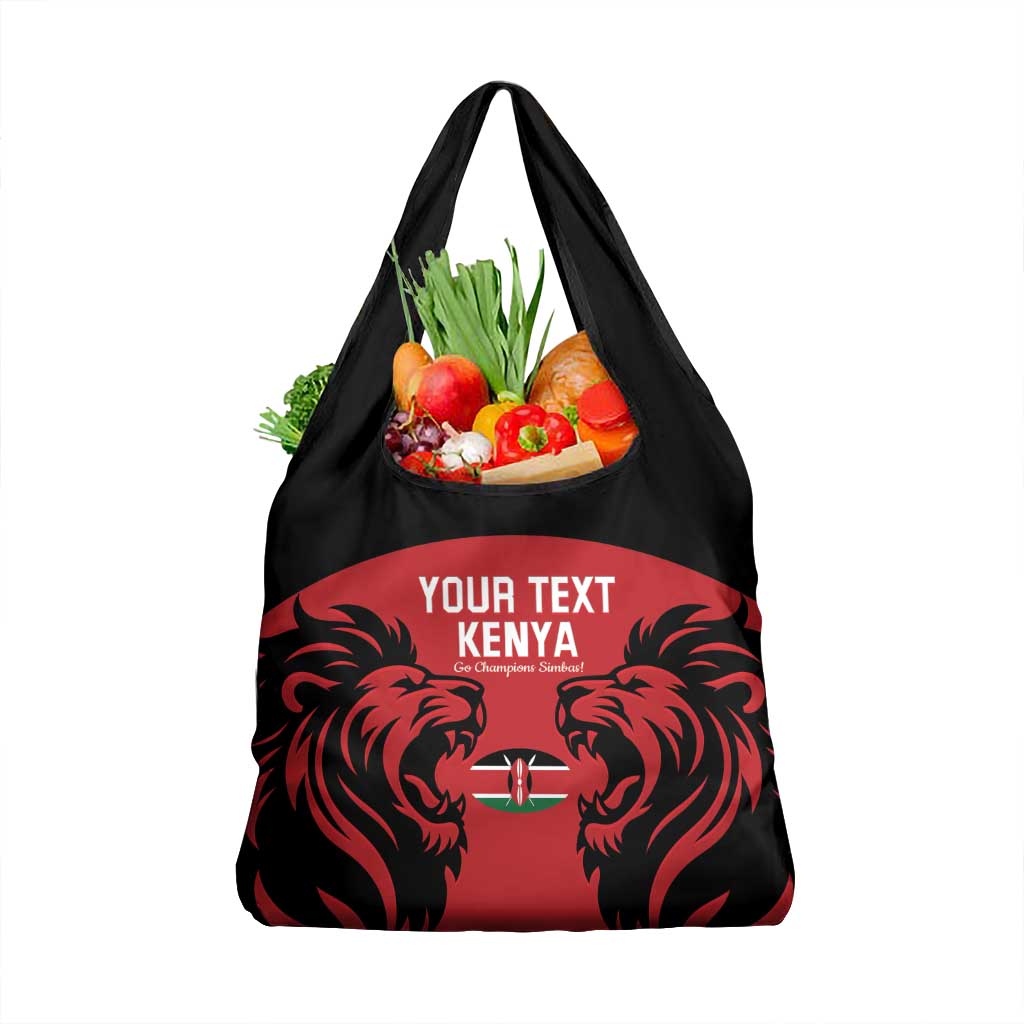 Custom Kenya Rugby Grocery Bag Go Champions Simbas - Red