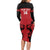 Custom Kenya Rugby Long Sleeve Bodycon Dress 2024 Go Champions Simbas - Red