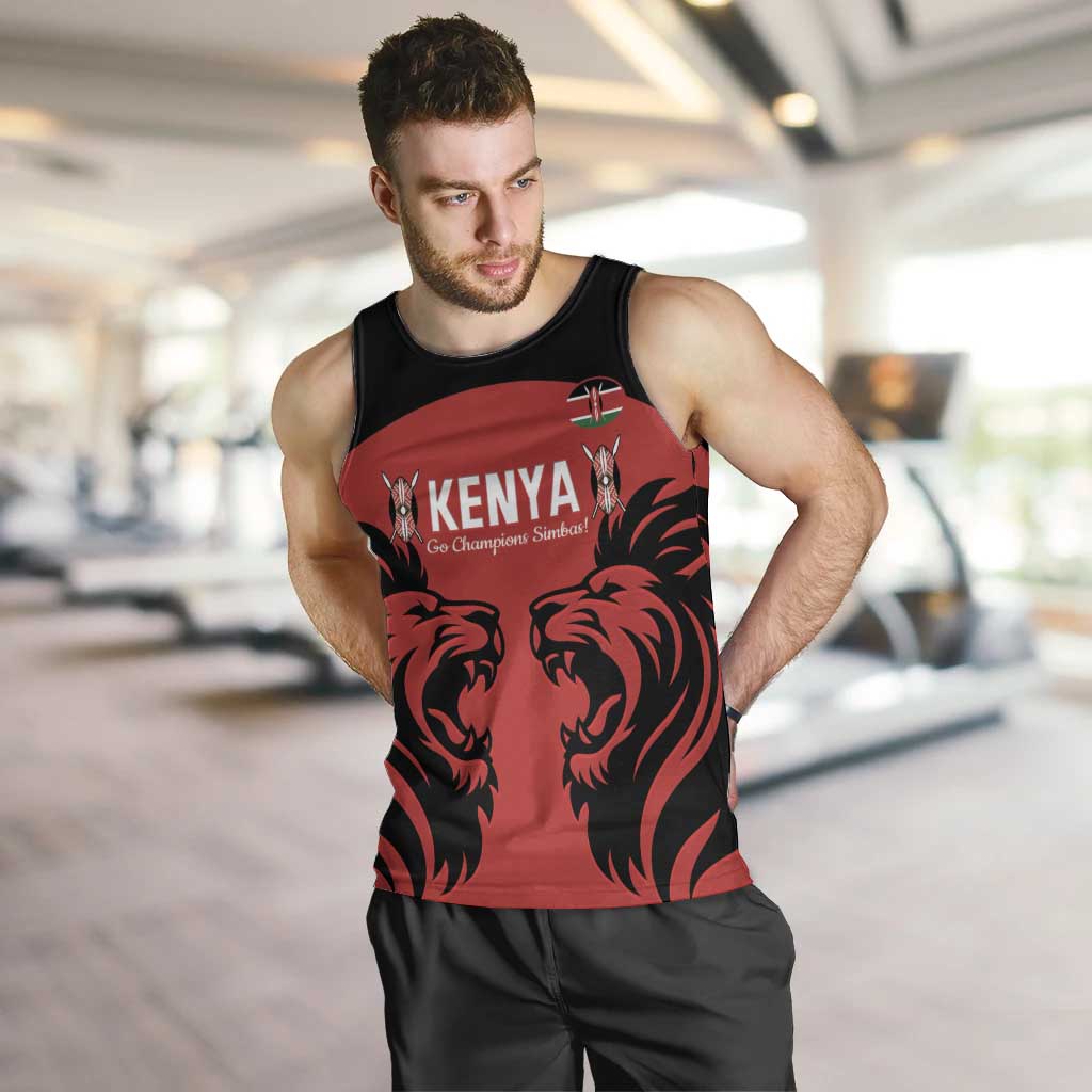 Custom Kenya Rugby Men Tank Top 2024 Go Champions Simbas - Red