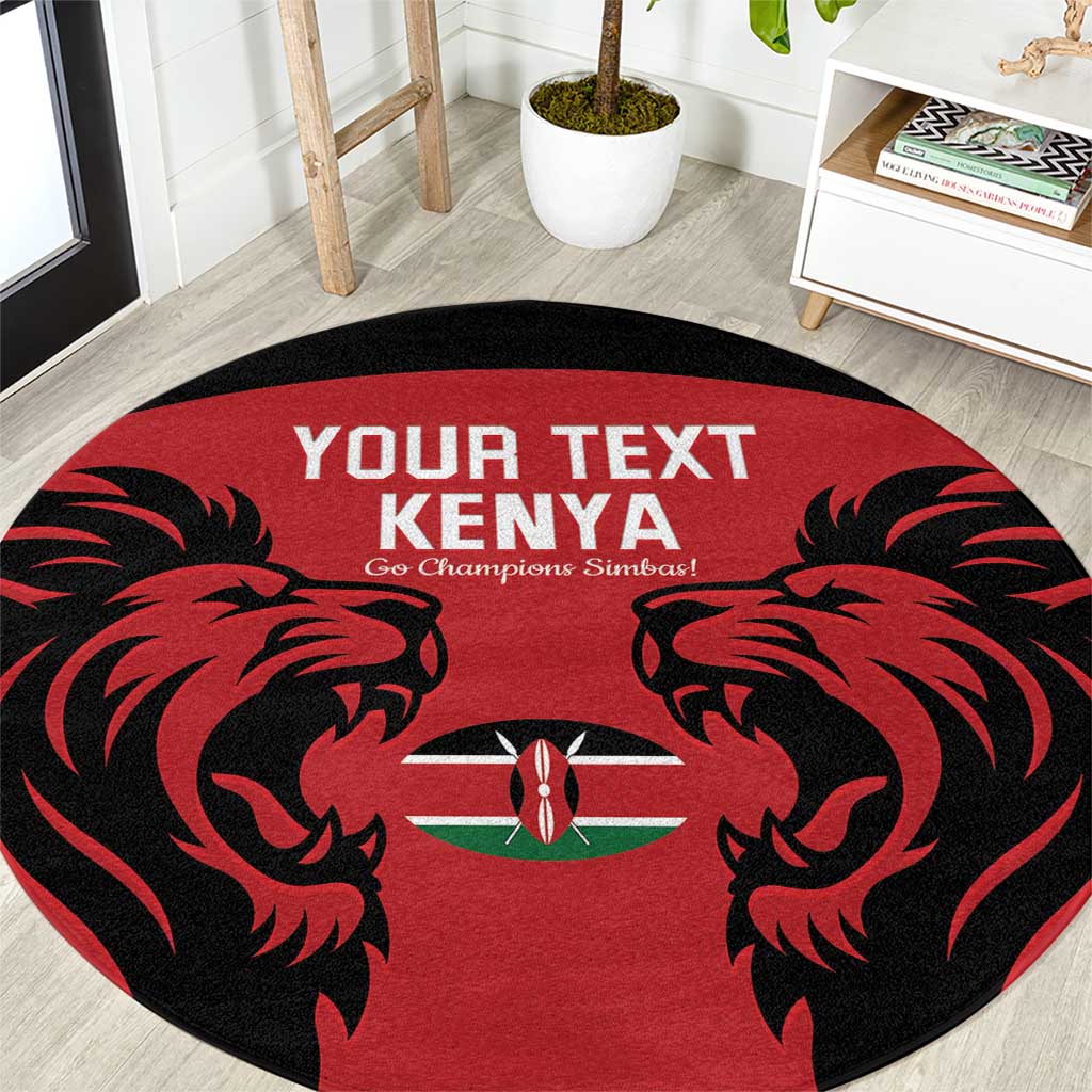 Custom Kenya Rugby Round Carpet 2024 Go Champions Simbas - Red