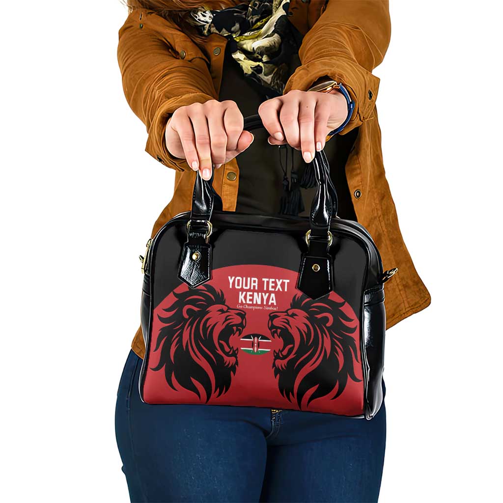 Custom Kenya Rugby Shoulder Handbag 2024 Go Champions Simbas - Red