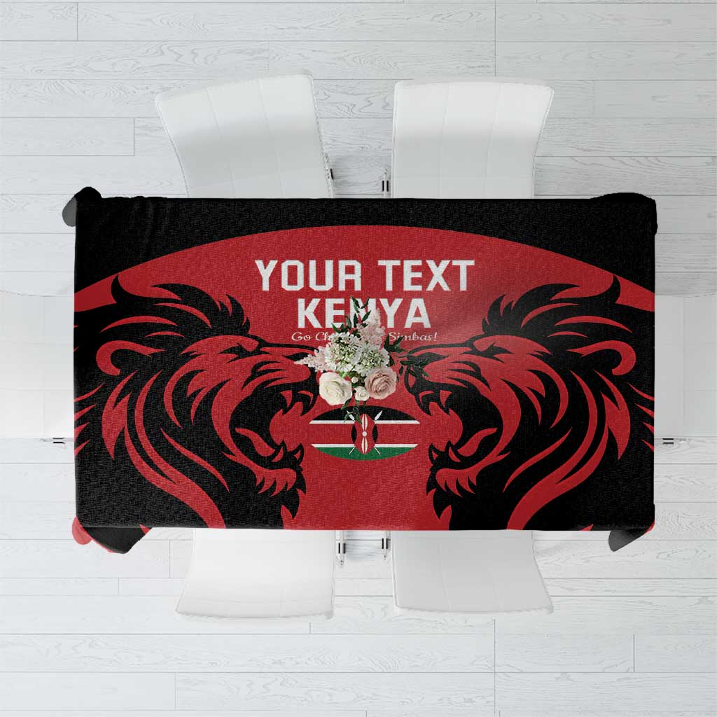 Custom Kenya Rugby Tablecloth 2024 Go Champions Simbas - Red