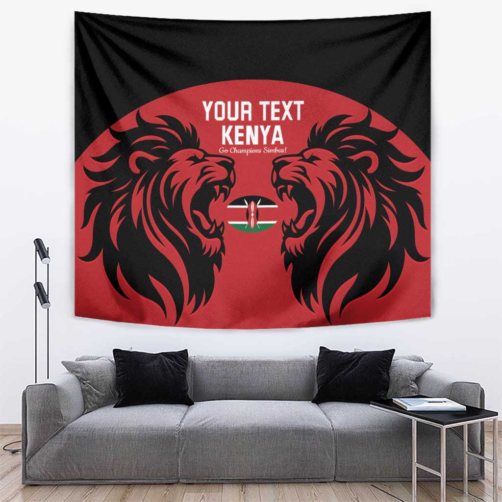 Custom Kenya Rugby Tapestry 2024 Go Champions Simbas - Red