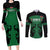 Custom Kenya Rugby Couples Matching Long Sleeve Bodycon Dress and Long Sleeve Button Shirt 2024 Go Champions Simbas - Green