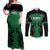 Custom Kenya Rugby Couples Matching Off Shoulder Maxi Dress and Long Sleeve Button Shirt 2024 Go Champions Simbas - Green