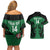 Custom Kenya Rugby Couples Matching Off Shoulder Short Dress and Hawaiian Shirt 2024 Go Champions Simbas - Green