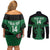 Custom Kenya Rugby Couples Matching Off Shoulder Short Dress and Long Sleeve Button Shirt 2024 Go Champions Simbas - Green