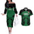 Custom Kenya Rugby Couples Matching Off The Shoulder Long Sleeve Dress and Hawaiian Shirt 2024 Go Champions Simbas - Green