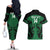 Custom Kenya Rugby Couples Matching Off The Shoulder Long Sleeve Dress and Hawaiian Shirt 2024 Go Champions Simbas - Green