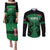 Custom Kenya Rugby Couples Matching Puletasi and Long Sleeve Button Shirt 2024 Go Champions Simbas - Green