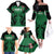 Custom Kenya Rugby Family Matching Off The Shoulder Long Sleeve Dress and Hawaiian Shirt 2024 Go Champions Simbas - Green